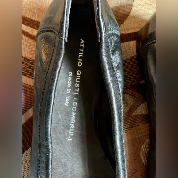 ATTILIO GIUSTI LEOMBRUNI LEATHER BALLET FLATS MADE IN ITALY. PATENT LEATHER CAP. - Picture 4 of 4